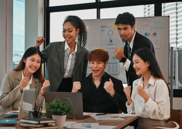 目標を達成したチーム