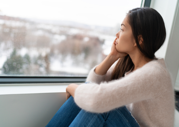 たそがれている人